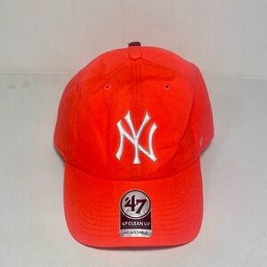 New York Yankees 47 Clean Up  Adjustable Hat Neon Pink O/S NWT